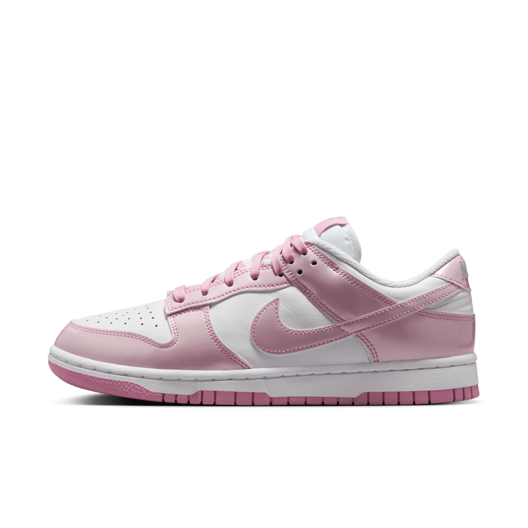 Nike Dunk Low SE Patent White Pink Rise (W) Angle 0