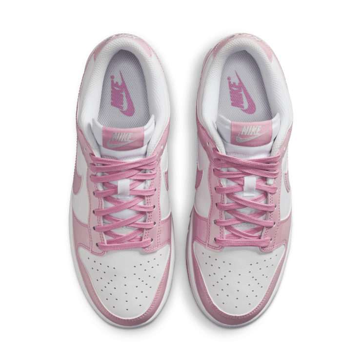 Nike Dunk Low SE Patent White Pink Rise (W) Angle 2