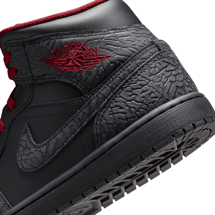 Air Jordan 1 Mid SE Elephant Print Black Tough Red Angle 7