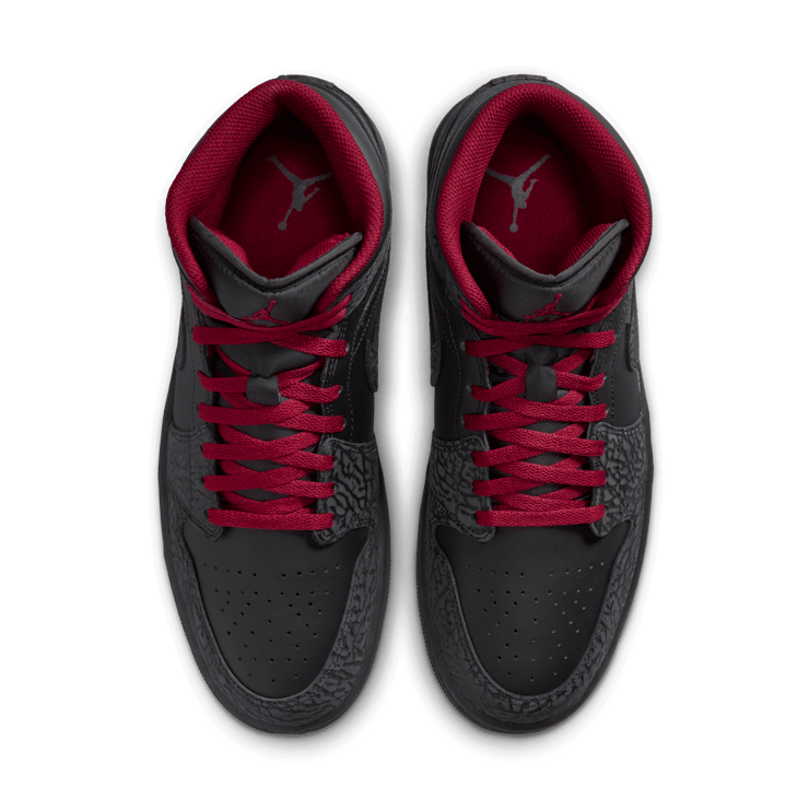 Air Jordan 1 Mid SE Elephant Print Black Tough Red Angle 3