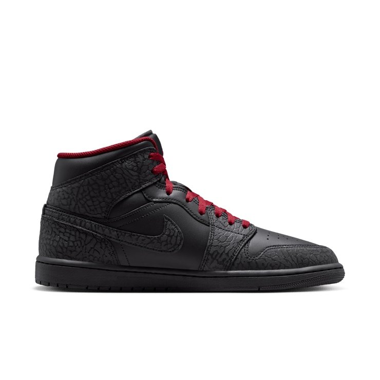 Air Jordan 1 Mid SE Elephant Print Black Tough Red Angle 2