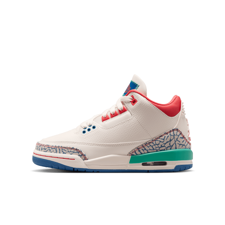 Air Jordan 3 Retro Chalk Track Red (GS)  Angle 0