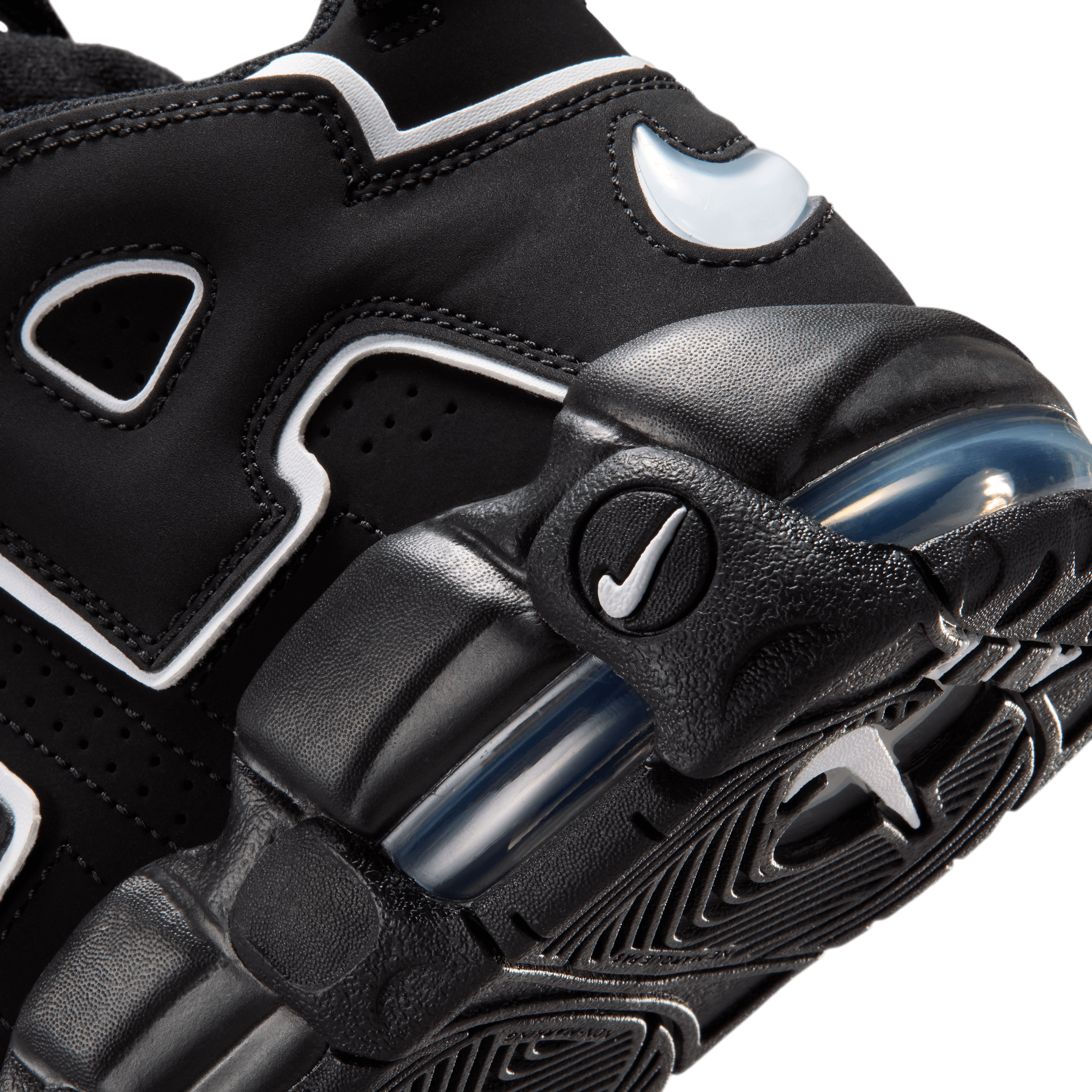 Nike Air More Uptempo Black White (GS) Angle 7