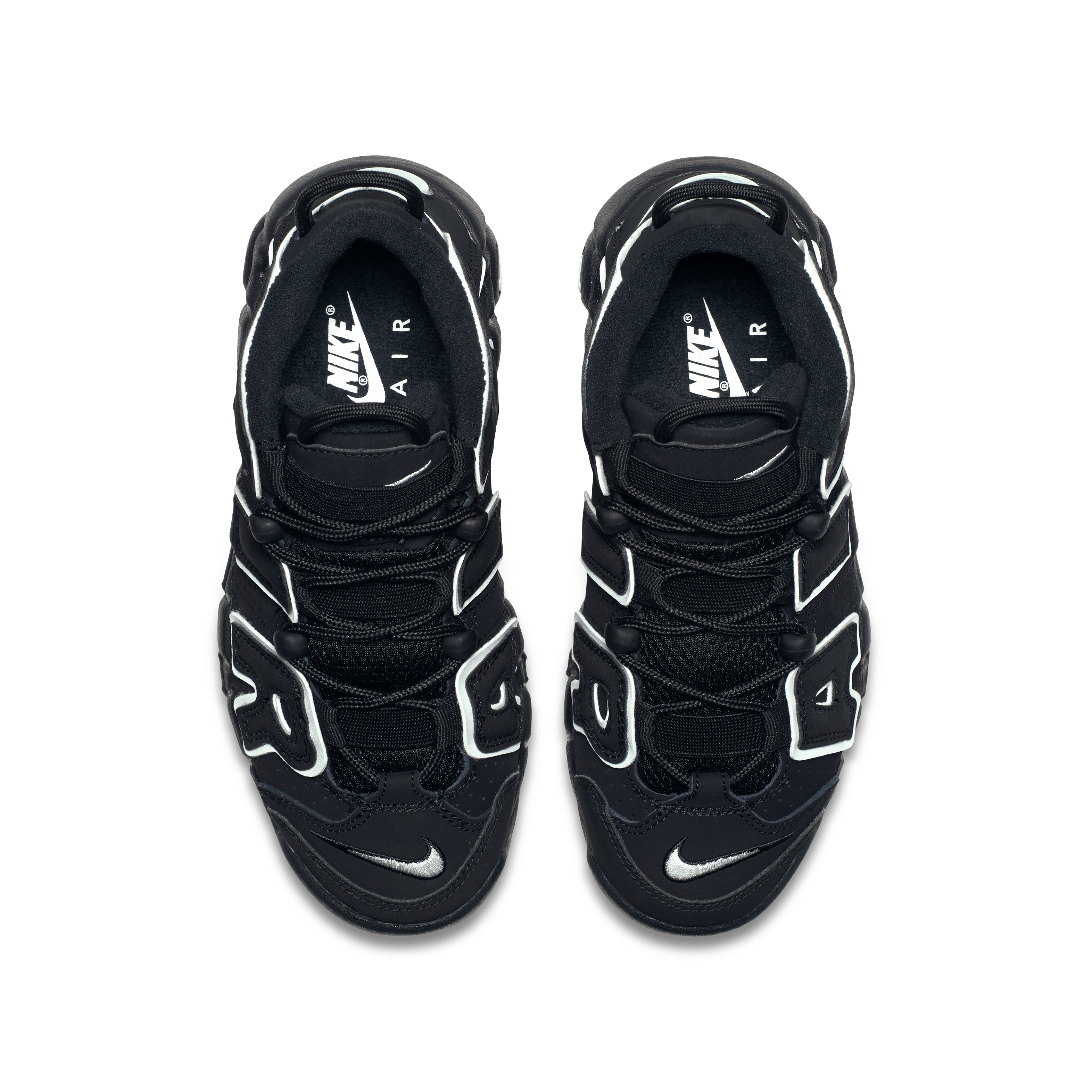 Nike Air More Uptempo Black White (GS) Angle 3