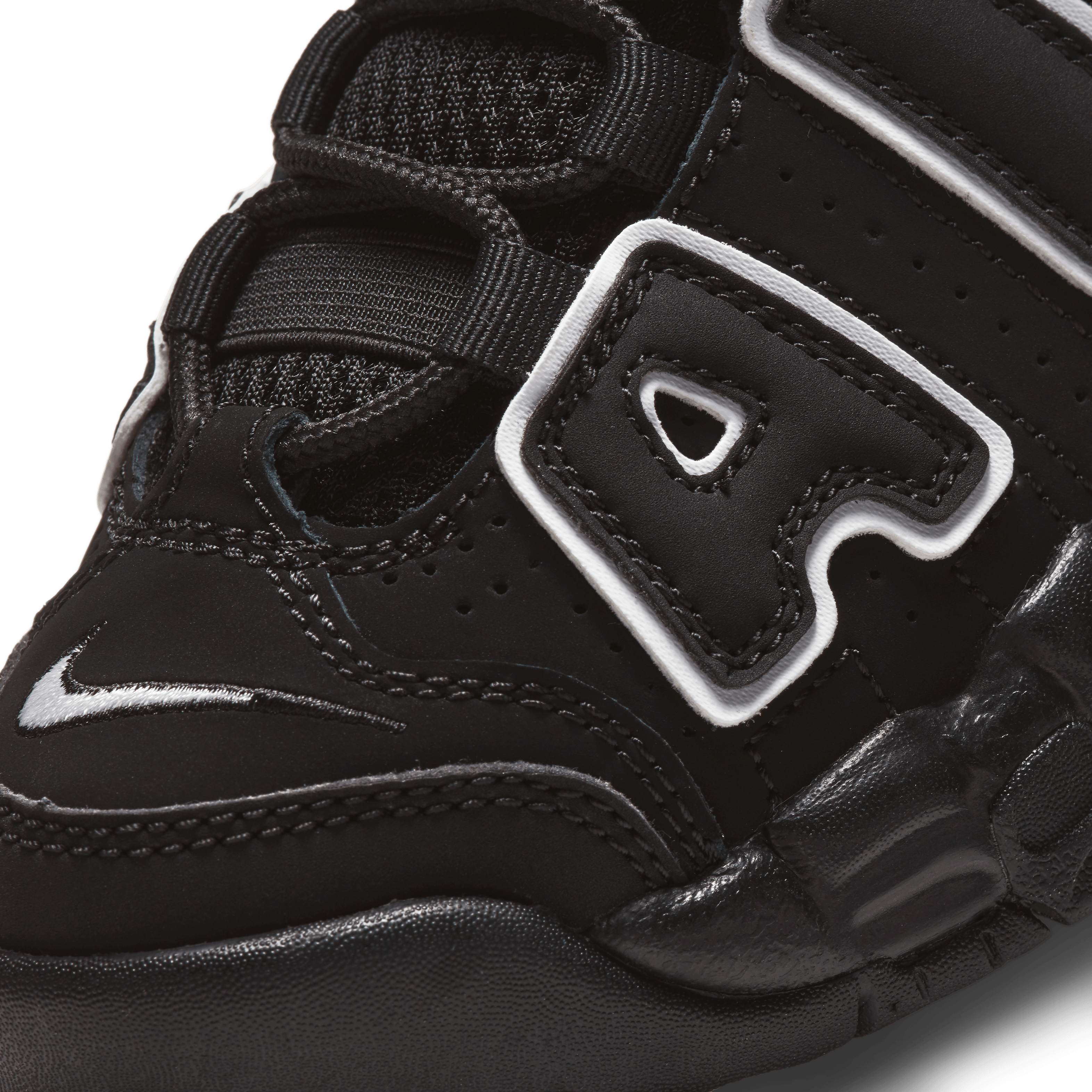 Nike Air More Uptempo Black White (PS) Angle 6