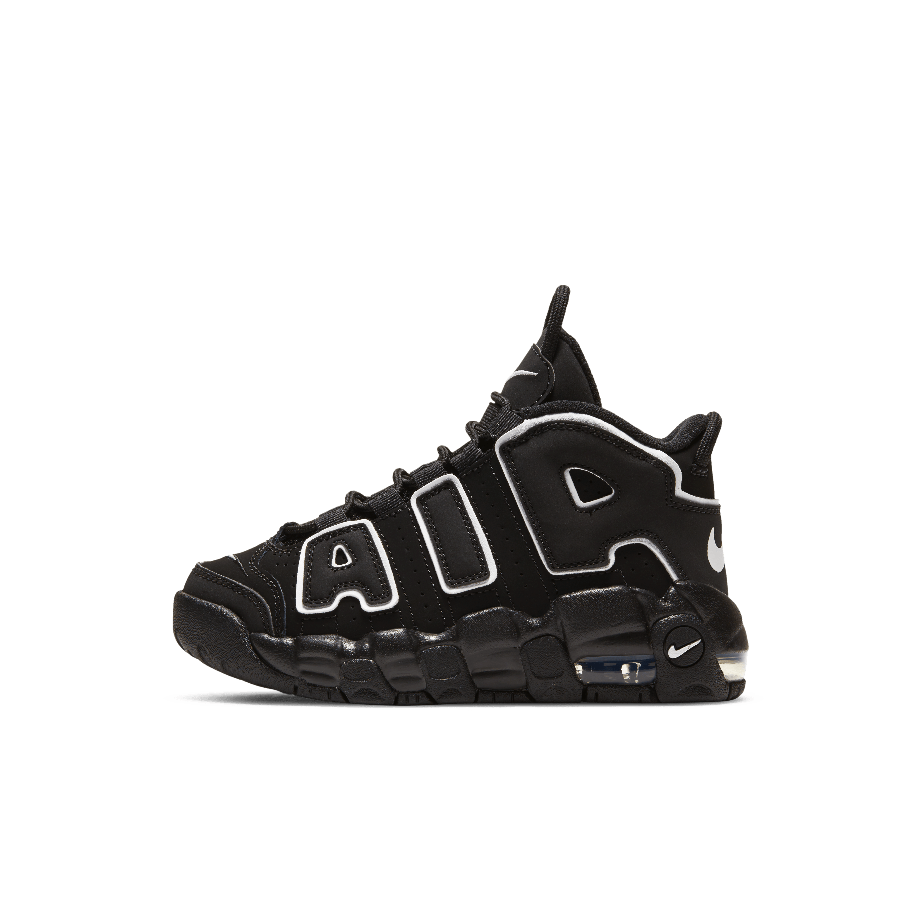 Nike Air More Uptempo Black White (PS) Angle 0