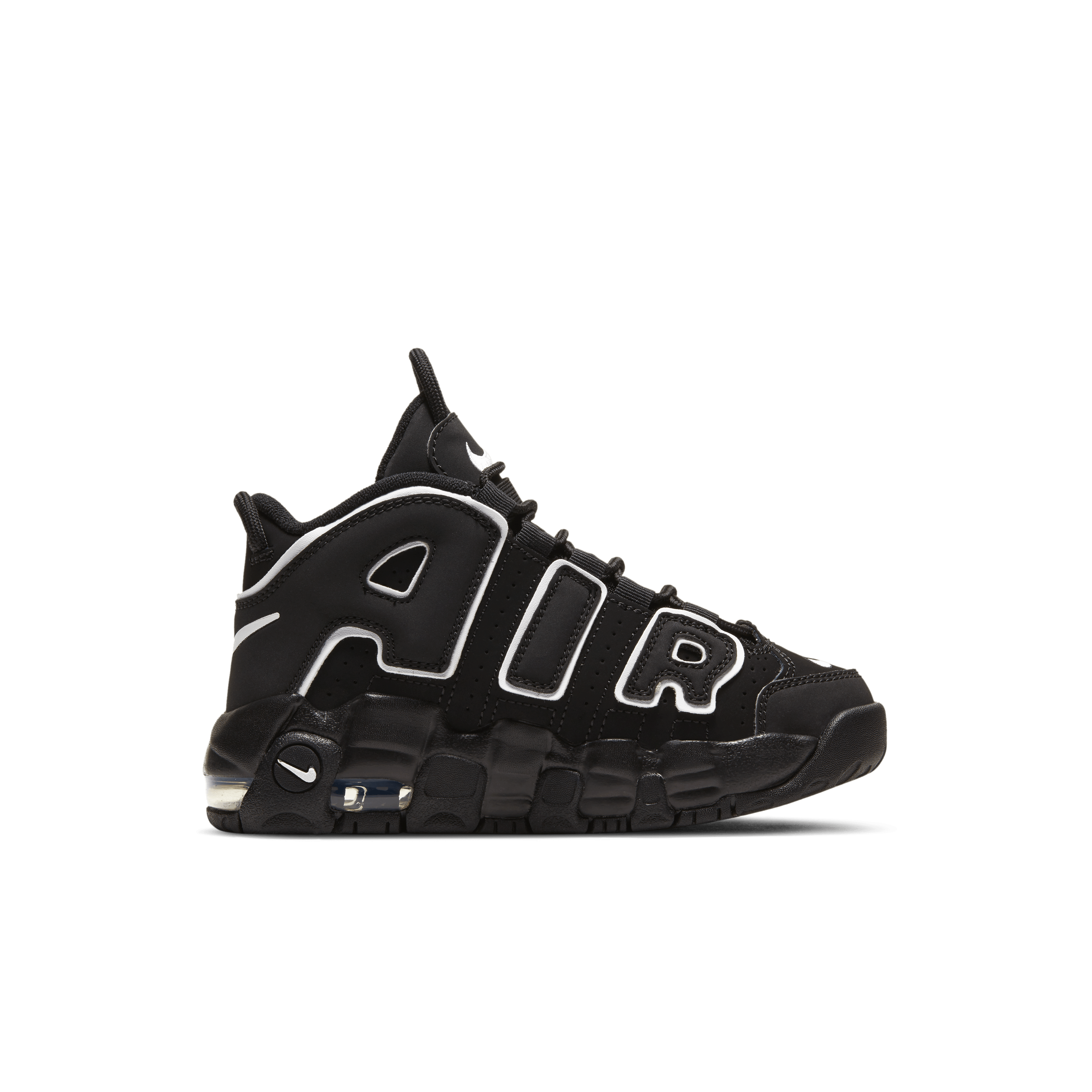 Nike Air More Uptempo Black White (PS) Angle 2