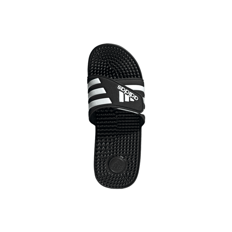 adidas Adissage Slides Core Black White Angle 0