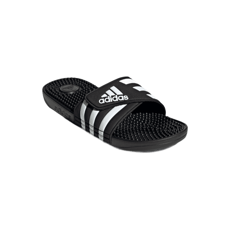 adidas Adissage Slides Core Black White Angle 2