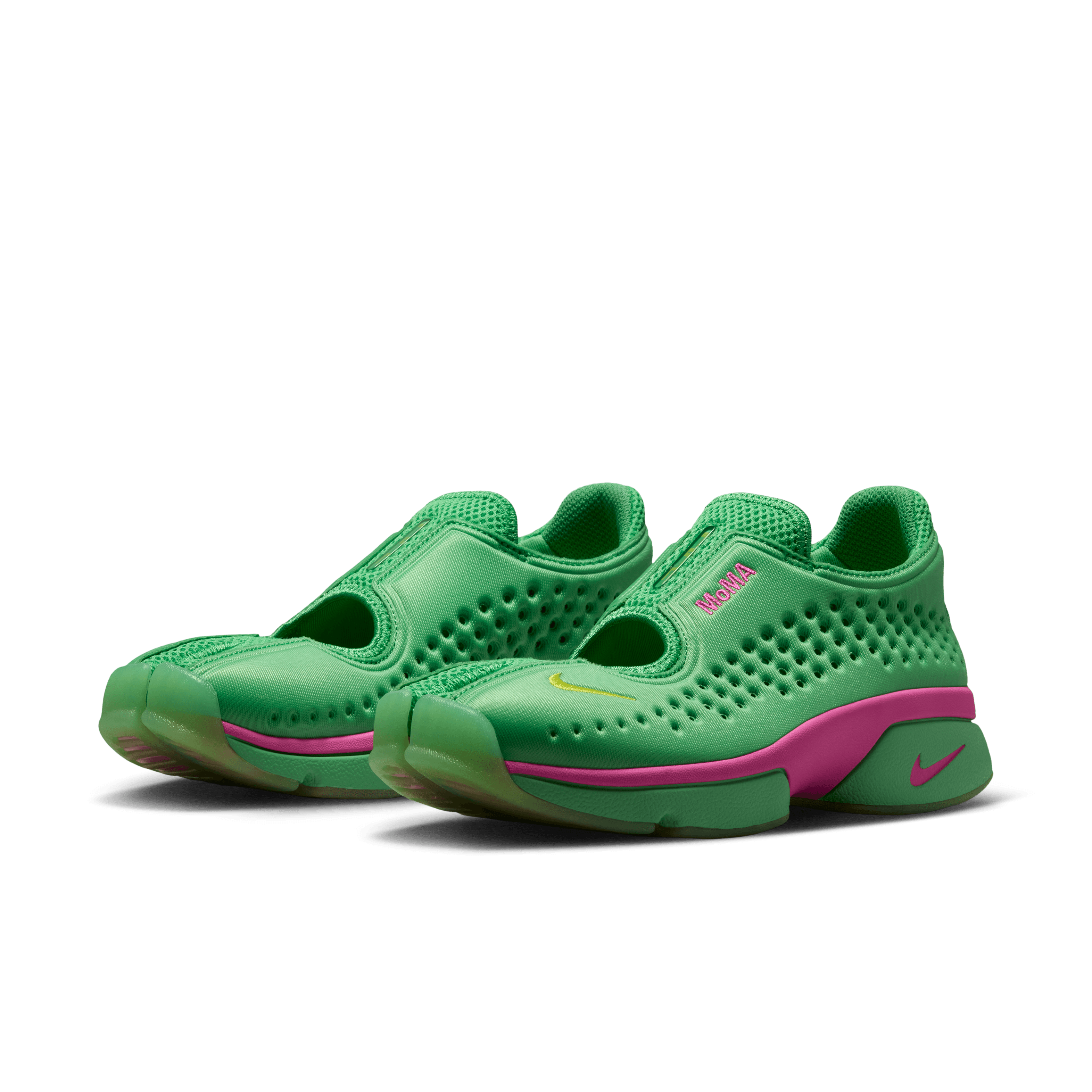Nike Air Rift 2 MoMA Hyper Verde Light Fuchsia Angle 4