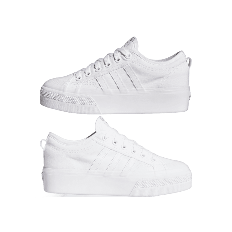 adidas Nizza Platform Triple White (W) Angle 5