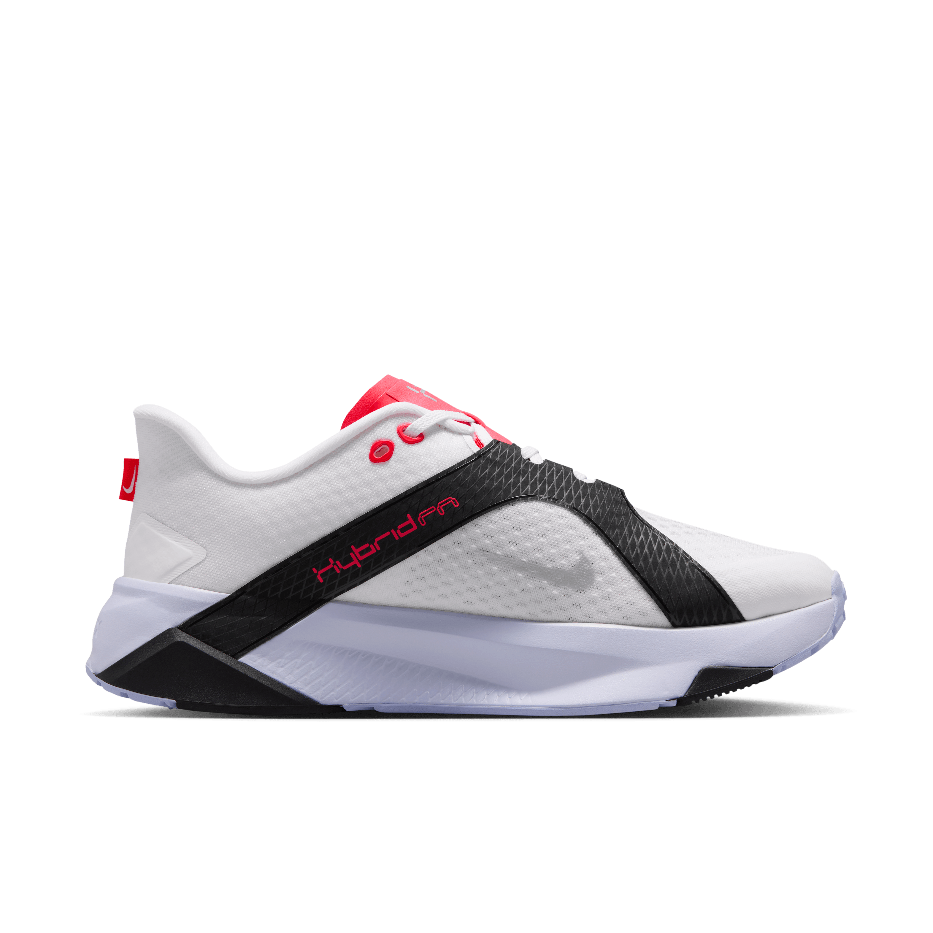 Nike Hybrid RN White Black Laser Crimson Angle 2