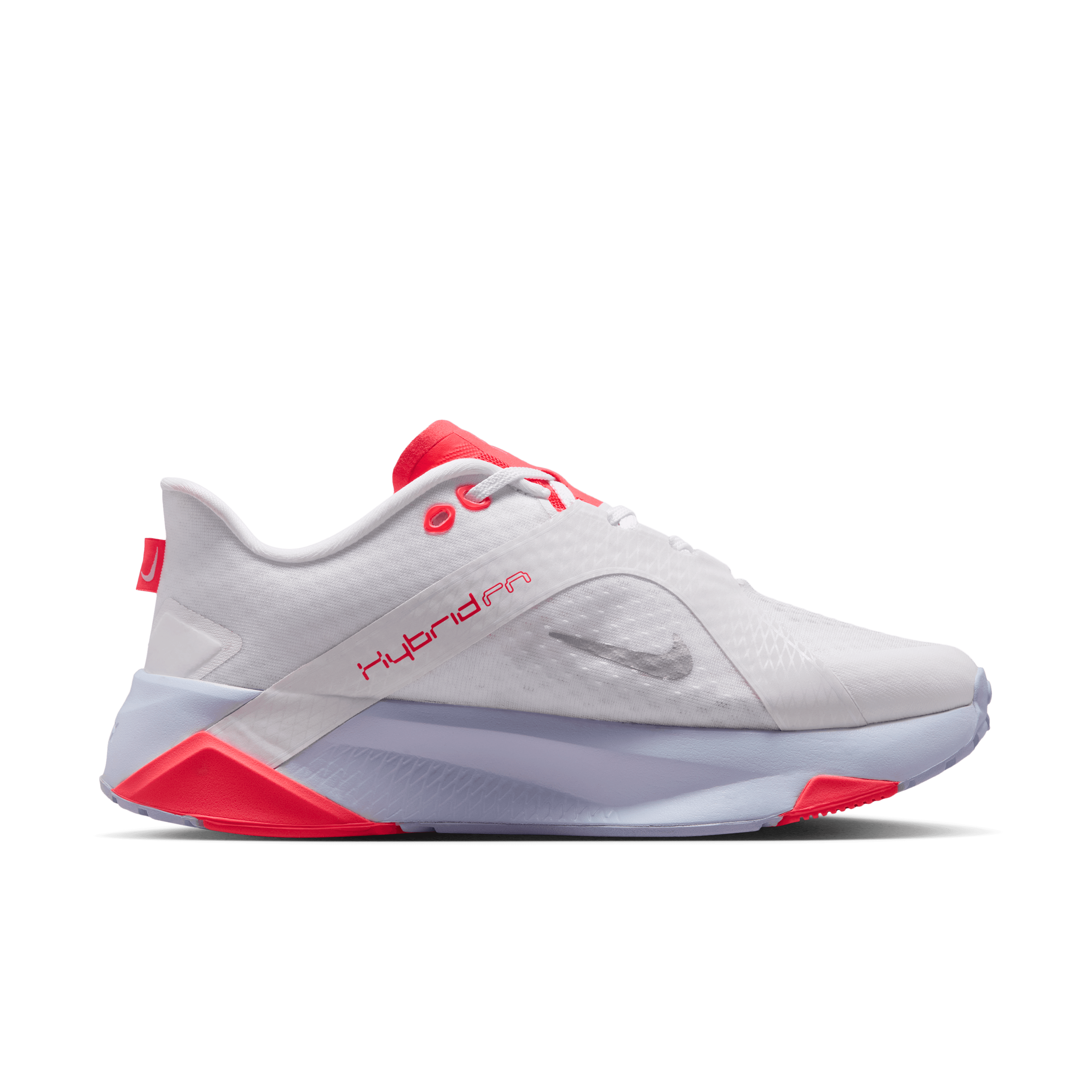 Nike Hybrid RN White Laser Crimson Silver (W) Angle 2