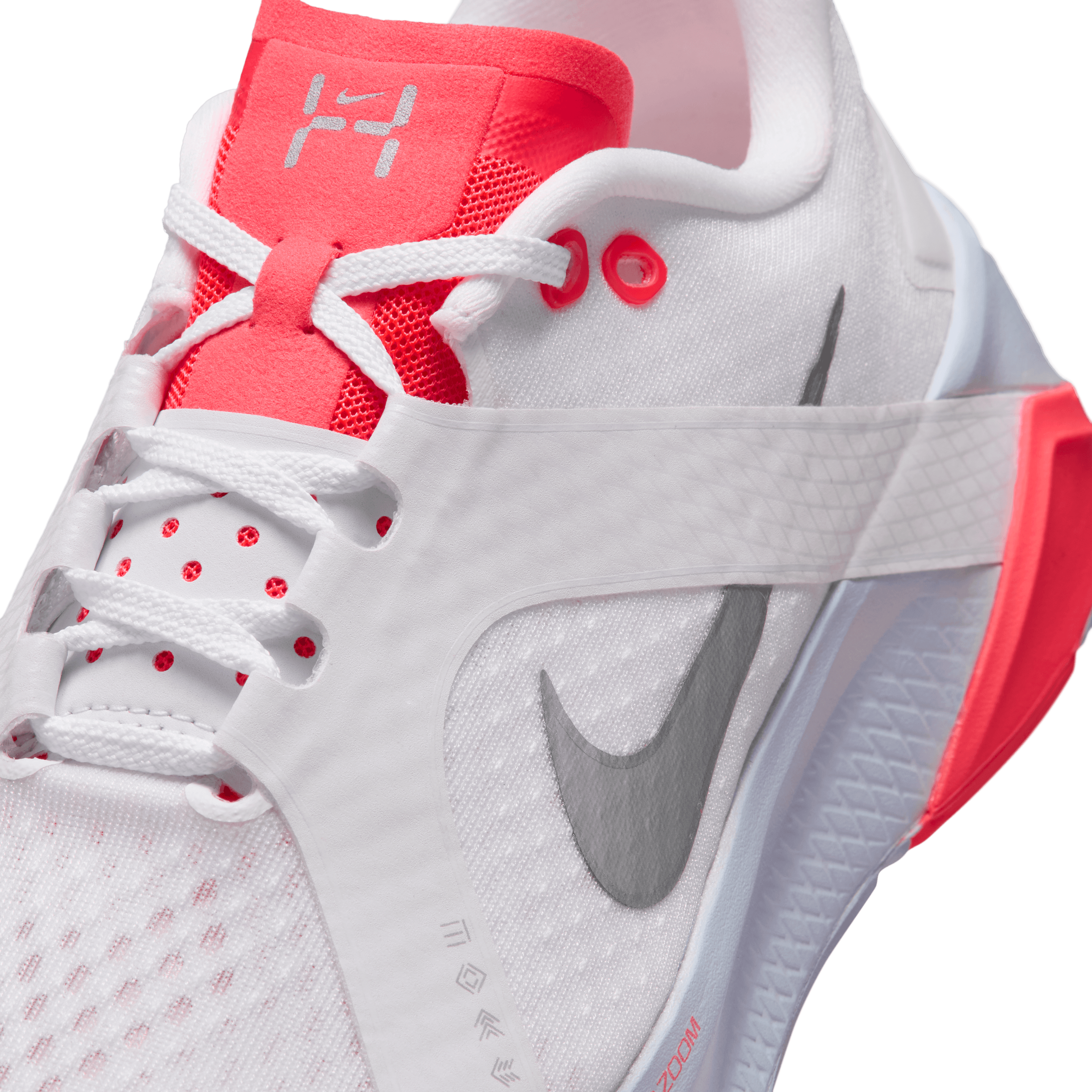 Nike Hybrid RN White Laser Crimson Silver (W) Angle 6