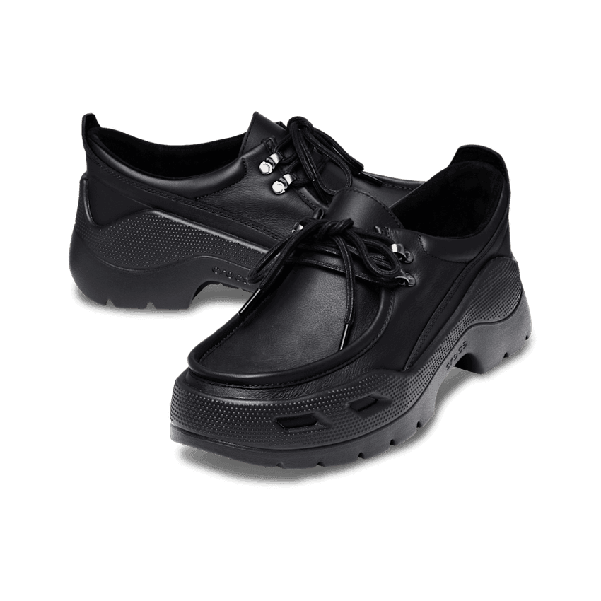 Crocs Gallery Leather Shoe Black Angle 0