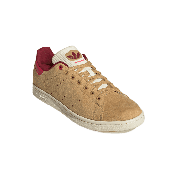adidas Stan Smith Golden Beige College Burgundy Angle 2
