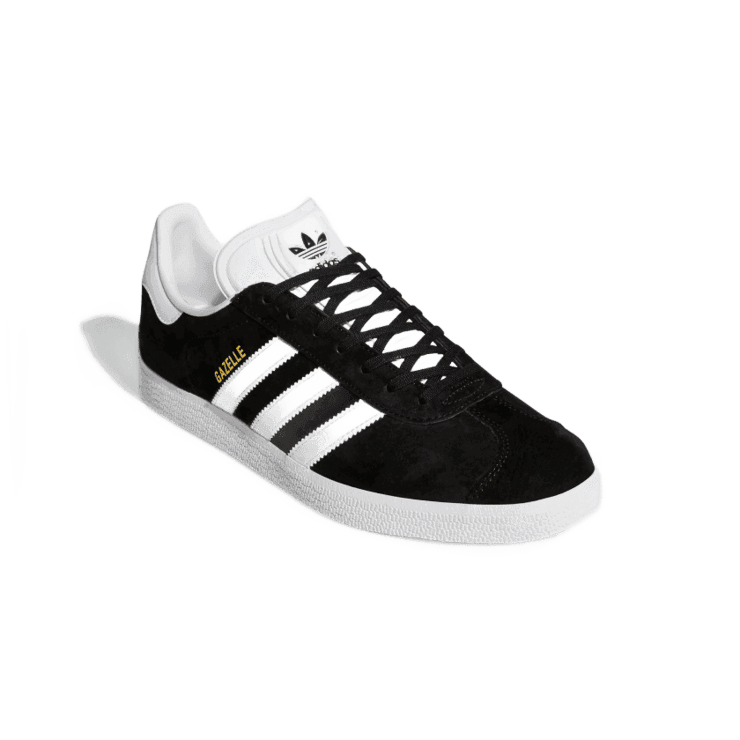 adidas Gazelle Core Black Cloud White Gold Angle 2