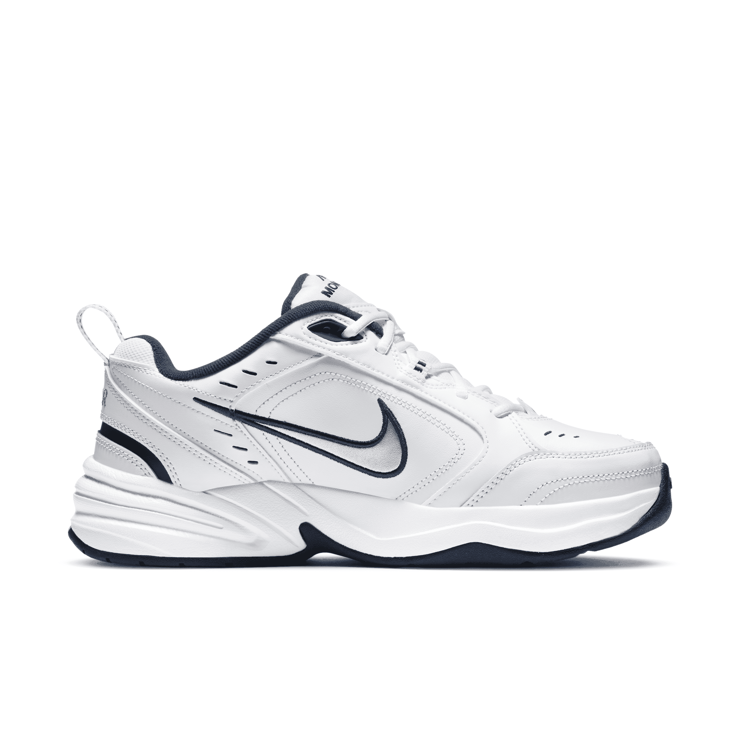 Nike Air Monarch IV White Navy Angle 1