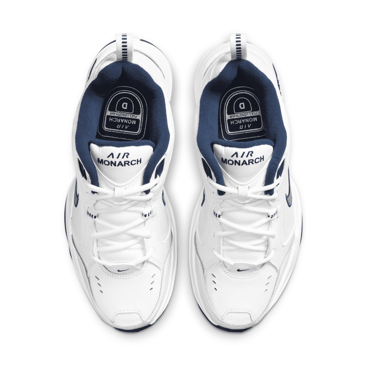 Nike Air Monarch IV White Navy Angle 2