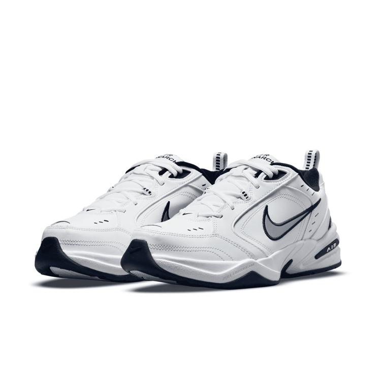 Nike Air Monarch Iv White/Midnight Navy/White/Metallic Silver Angle 2