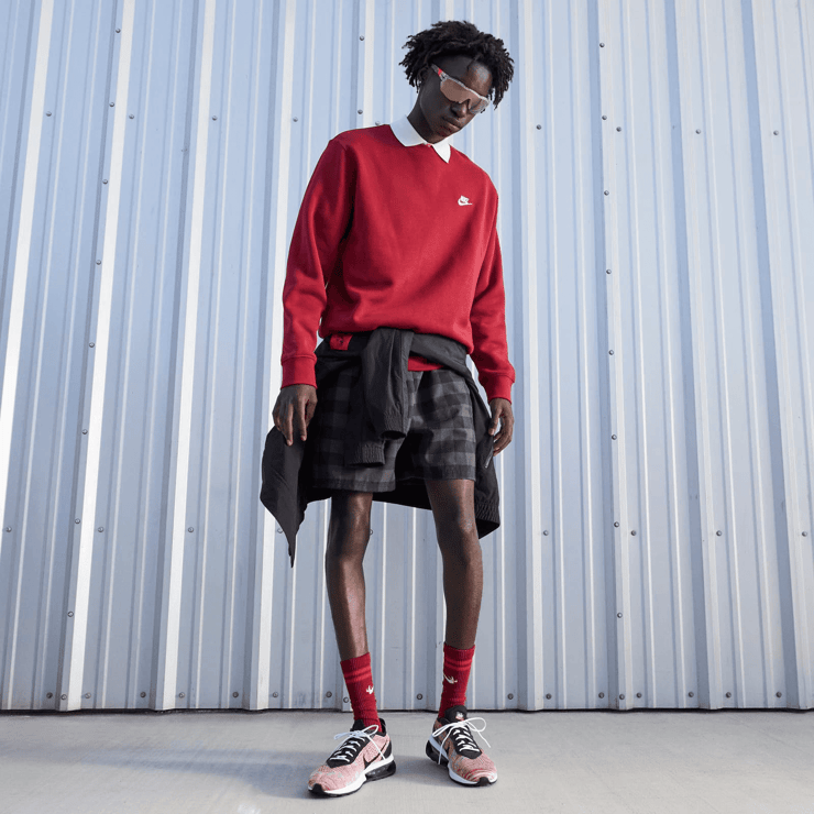 Nike Air Max Flyknit Racer Next Nature University Red Wolf Grey Angle 7