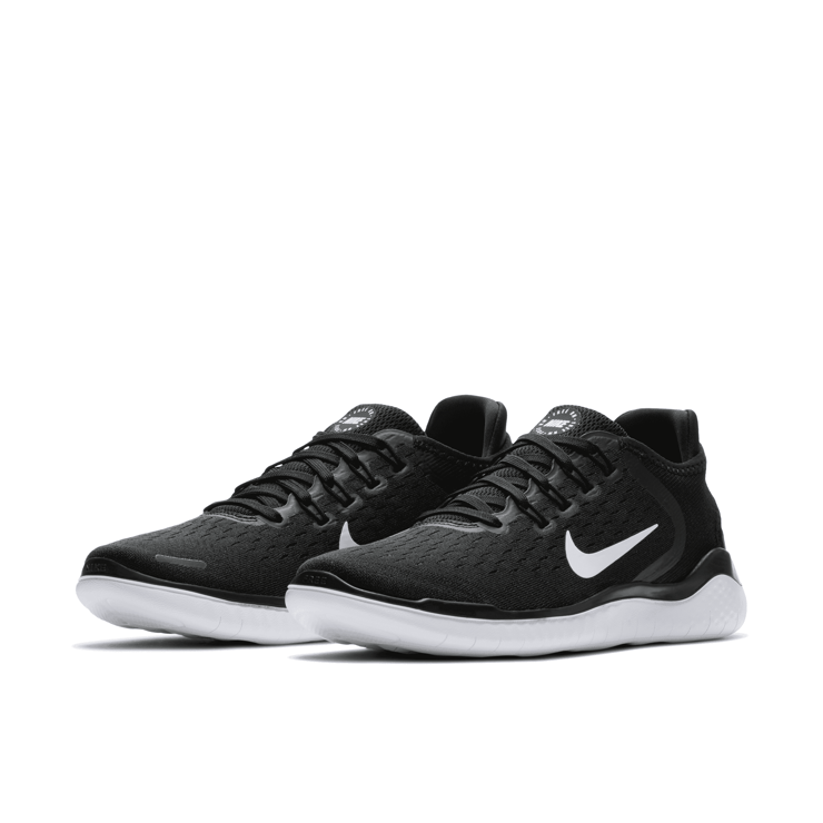 Nike Free RN 2018 Black White (W) Angle 3