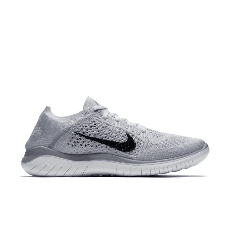 Nike Free RN Flyknit 2018 White Pure Platinum (W) Angle 1