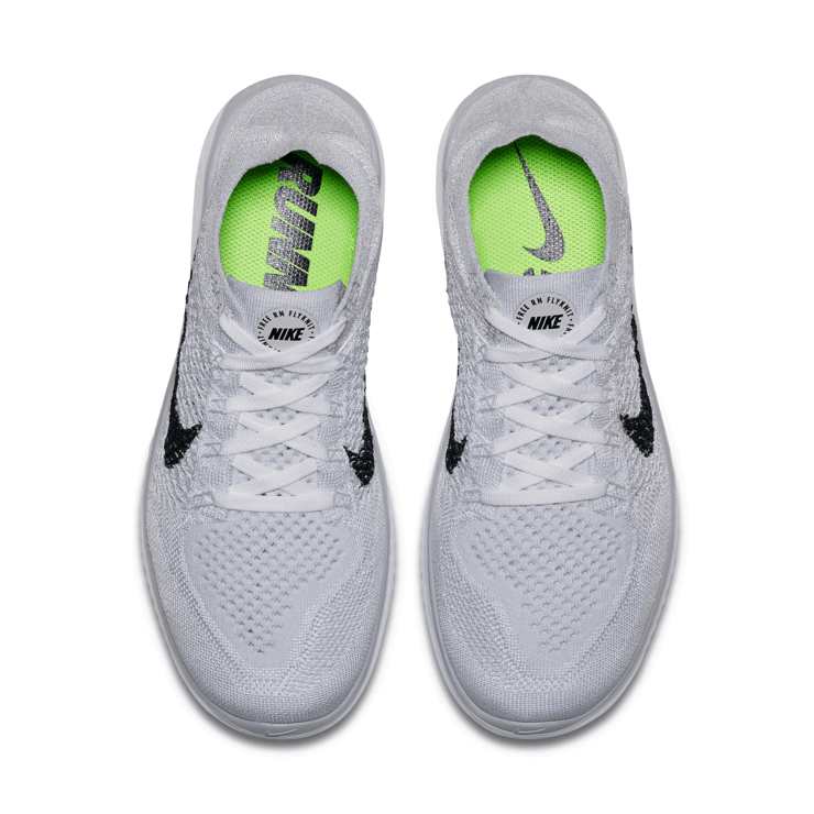 Nike Free RN Flyknit 2018 White Pure Platinum (W) Angle 2
