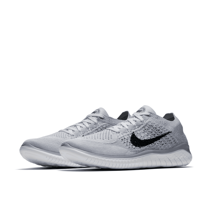 Nike Free RN Flyknit 2018 White Pure Platinum (W) Angle 3
