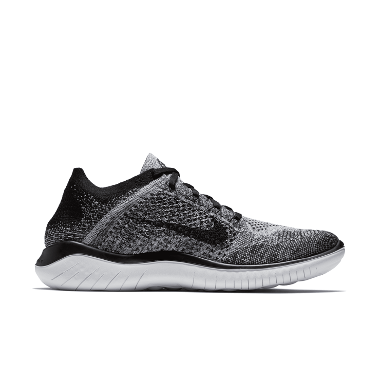 Nike Free RN Flyknit 2018 Black White Ombre Angle 1