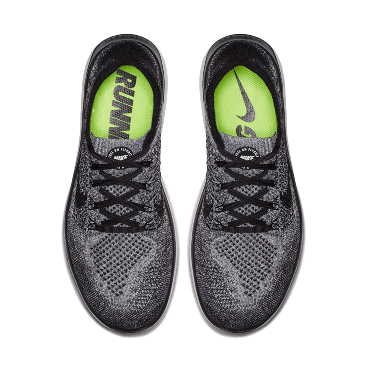 Nike Free RN Flyknit 2018 Black White Ombre Angle 2