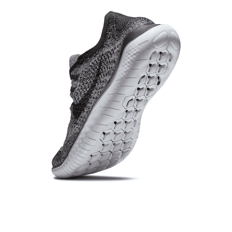 Nike Free RN Flyknit 2018 Black White Ombre Angle 5