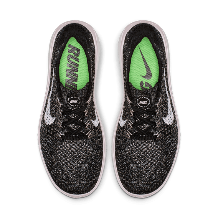 Nike Free RN Flyknit 2018 Black Pink Foam (W) Angle 1