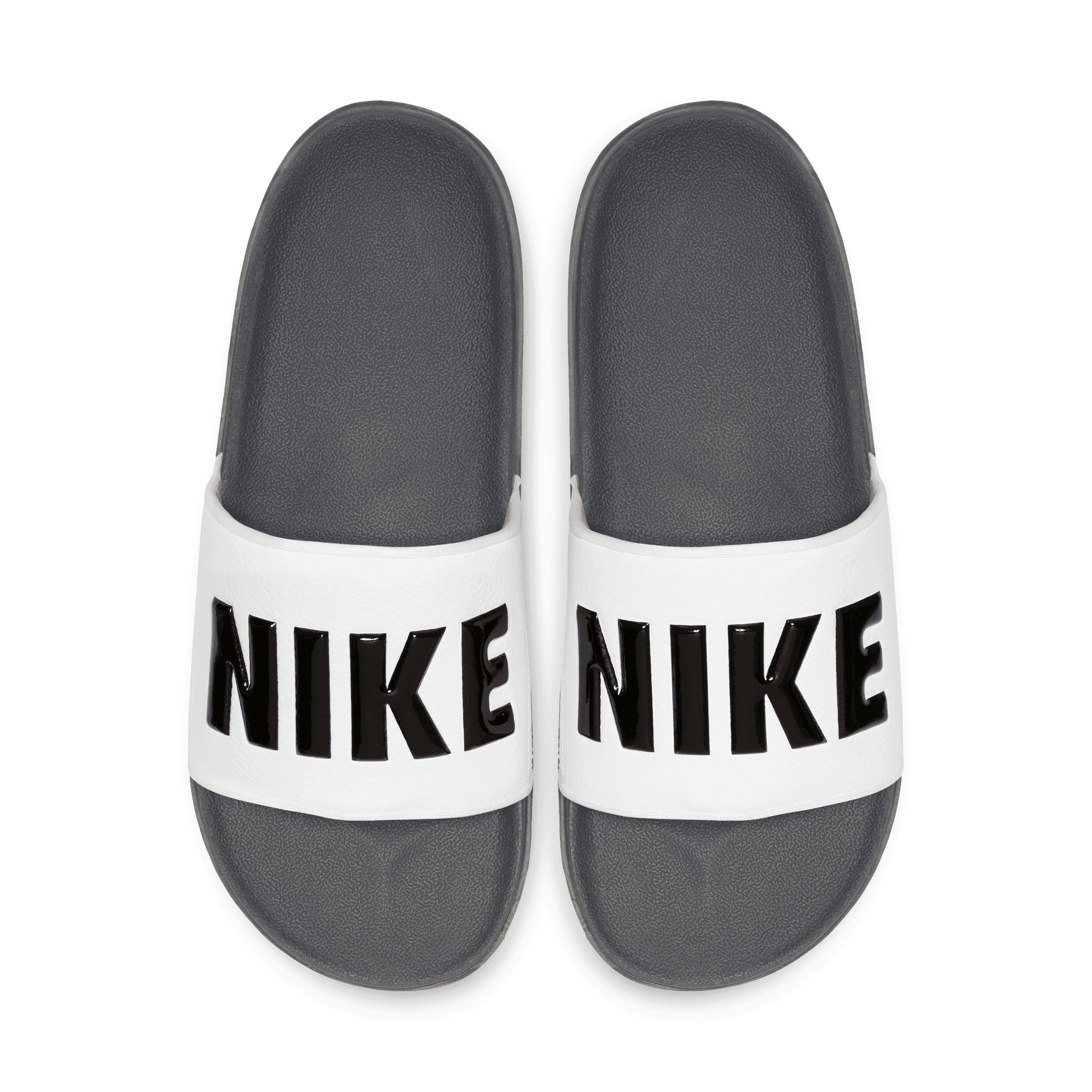 Nike OffCourt Slide Dark Grey White Angle 3