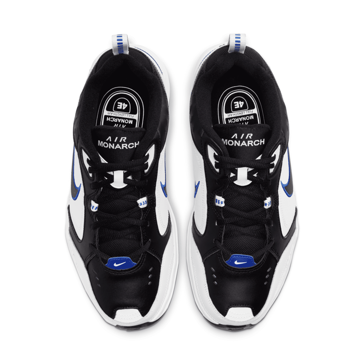 Nike Air Monarch IV 4E Wide White Blue Angle 2