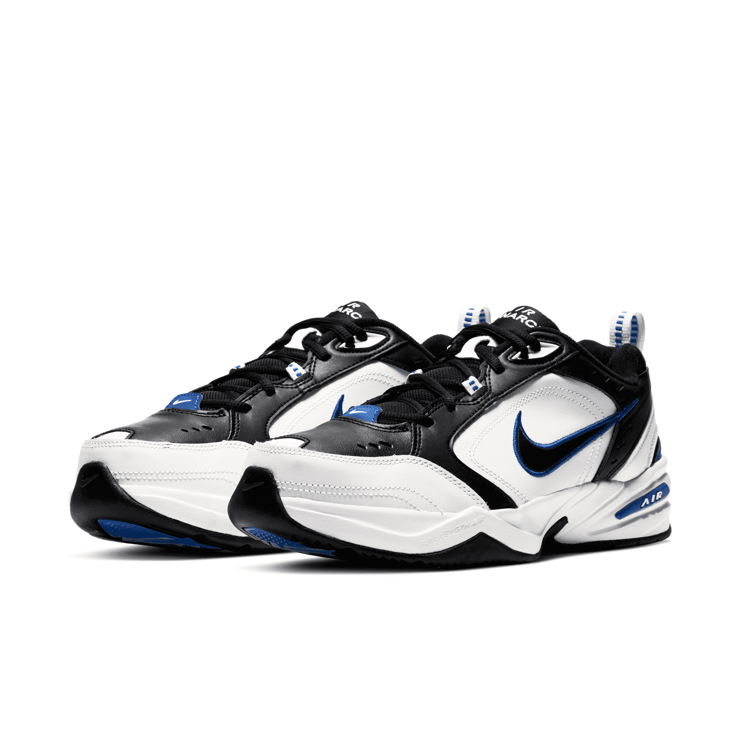Nike Air Monarch IV 4E Wide White Blue Angle 3