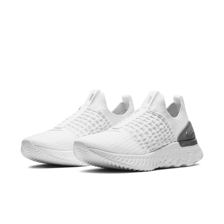 Nike React Phantom Run Flyknit 2 White Pure Platinum (W) Angle 2