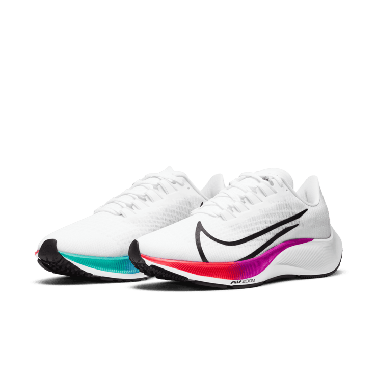 Nike Air Zoom Pegasus 37 White Multi-Color (W) Angle 2