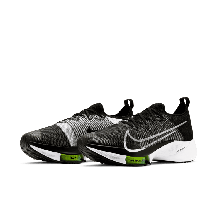 Nike Air Zoom Tempo Next% Flyknit Black White Angle 2