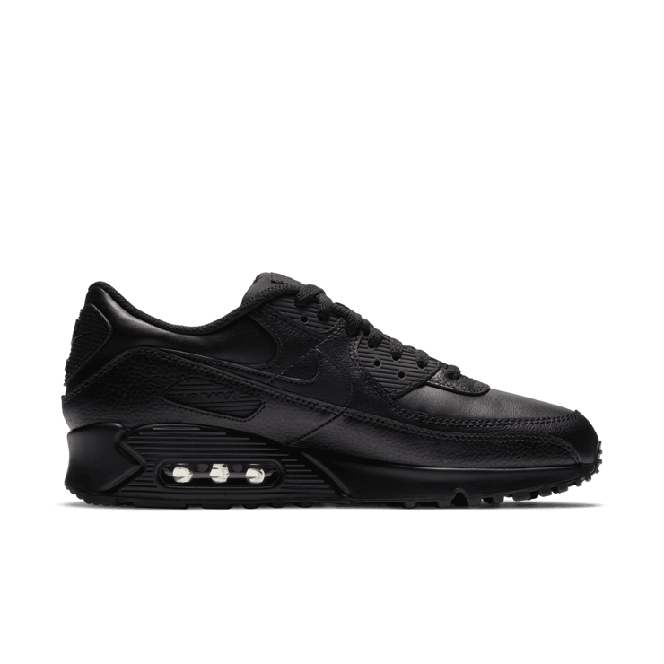 Nike Air Max 90 Leather Triple Black (2020) Angle 1