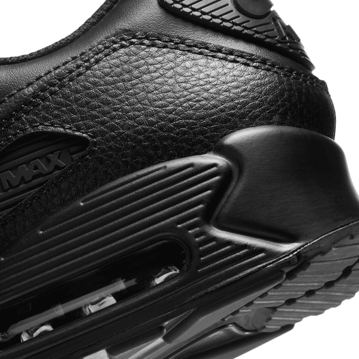 Nike Air Max 90 Leather Triple Black (2020) Angle 6