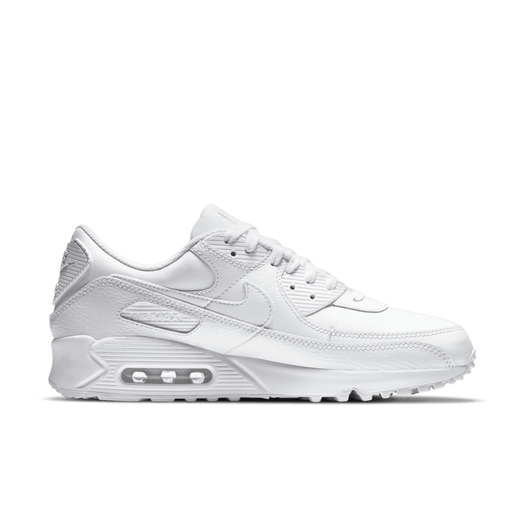 Nike Air Max 90 Leather Triple White (2020) Angle 1