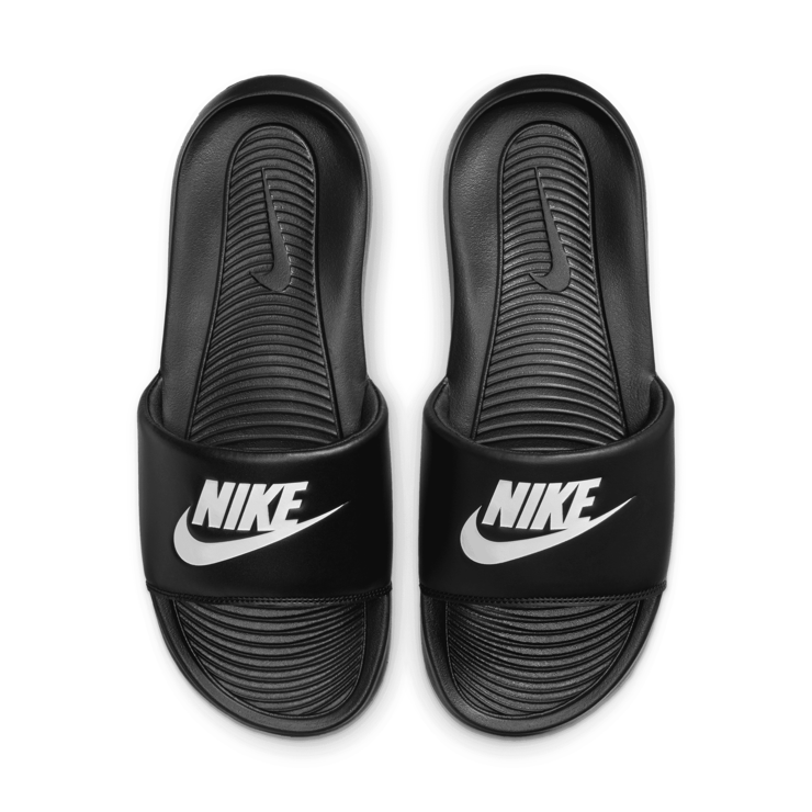 Nike Victori One Slide Black White Angle 3