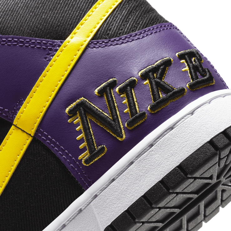 Nike Dunk High EMB Lakers Angle 5