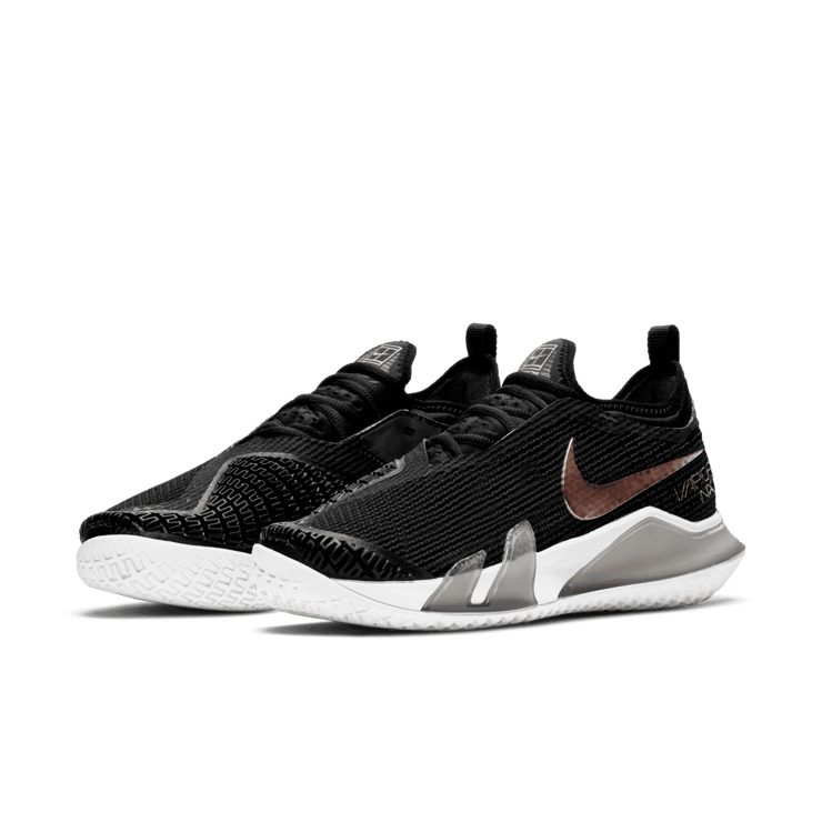 Nike Court React Vapor NXT Black Metallic Red Bronze (W) Angle 2