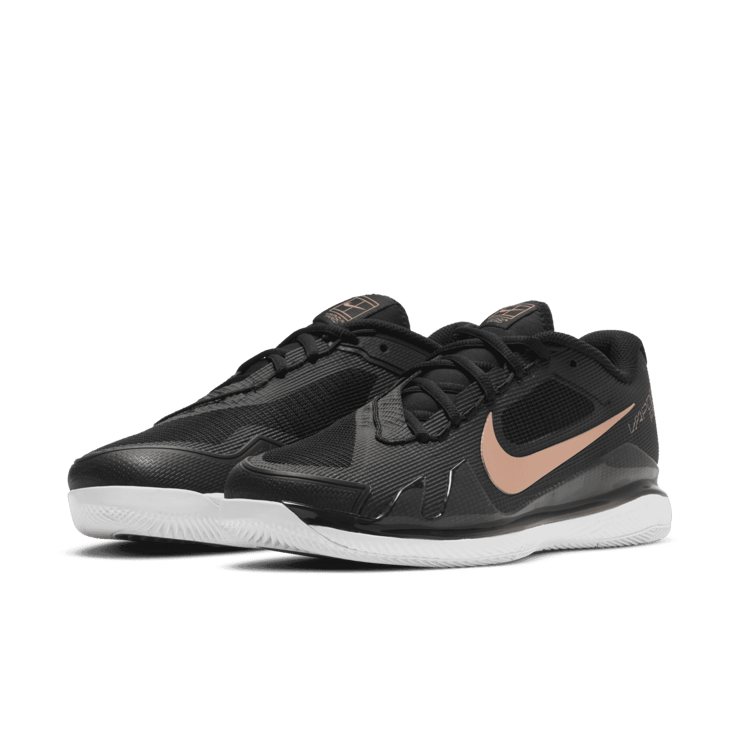 Nike Court Air Zoom Vapor Pro Black Metallic Gold (W) Angle 2