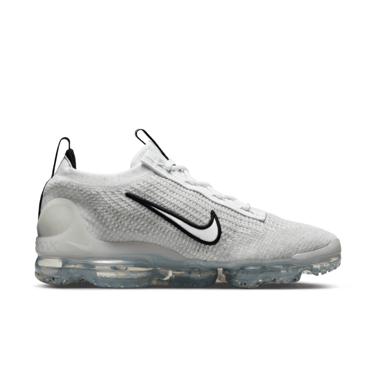 Nike Air VaporMax 2021 FK White Black Metallic Silver Angle 1