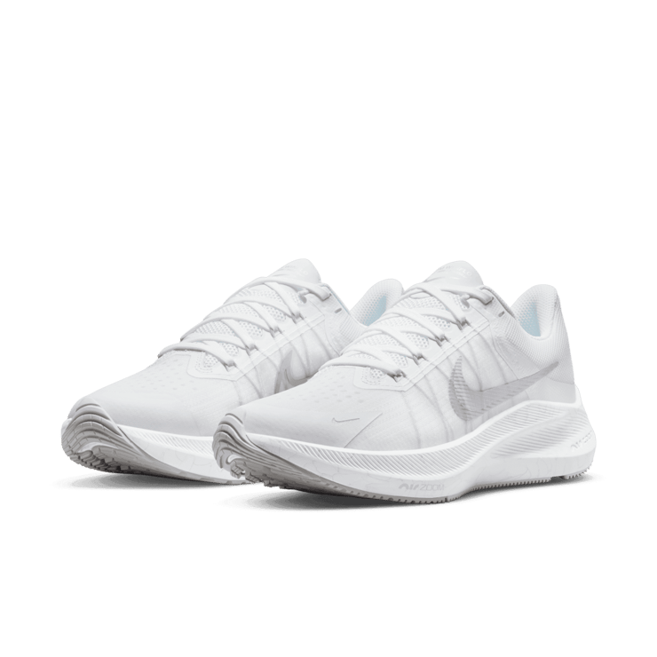 Nike Zoom Winflo 8 White Metallic Silver (W) Angle 2