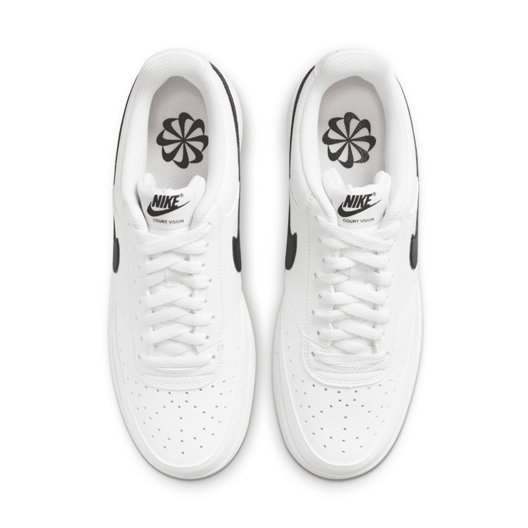 Nike Court Vision Low Next Nature White Black Angle 2