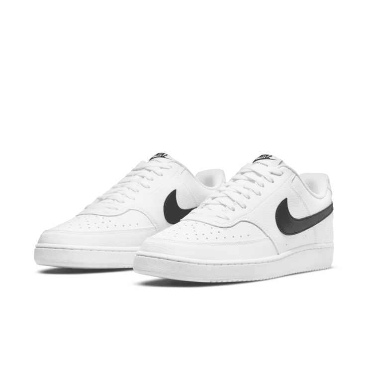Nike Court Vision Low Next Nature White Black Angle 3